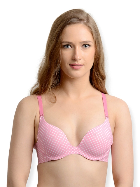 

Da Intimo Pink Polka Dot Print Demi-Cup Everyday Bra 660