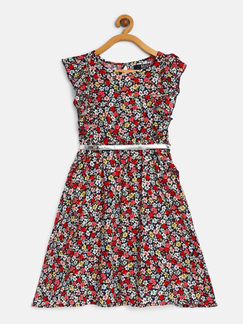 

HERE&NOW Multicolour Floral Print Fit & Flare Dress, Multi