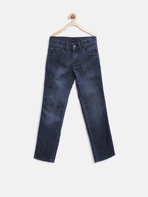 

United Colors of Benetton Boys Navy Washed Skinny Fit Stretchable Jeans, Navy blue
