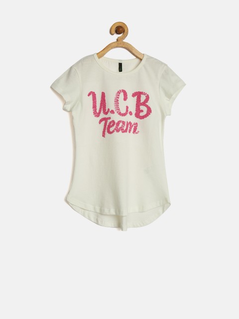 

United Colors of Benetton Girls White Sequinned Top