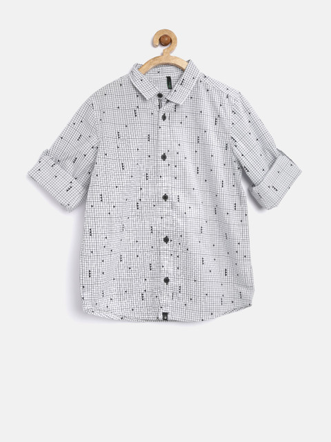 

United Colors of Benetton Boys White Checked Shirt