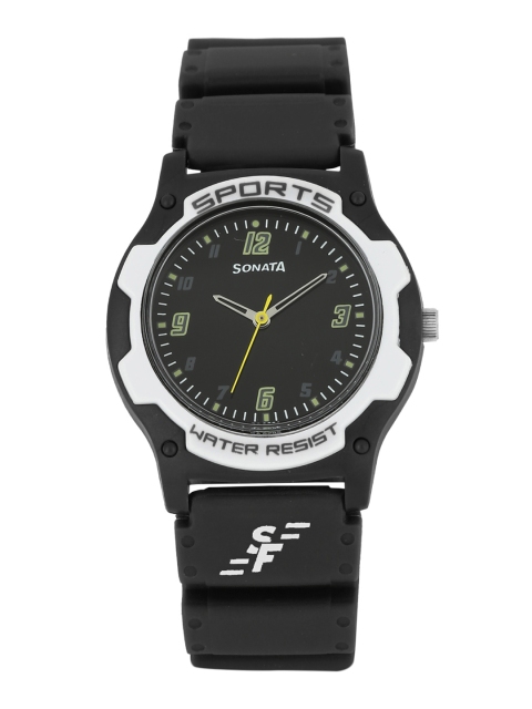 

Sonata Men Black Dial Watch NF7929PP02J