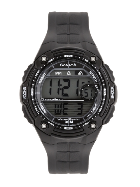 

Sonata Men Black Digital Watch NF7949PP04J