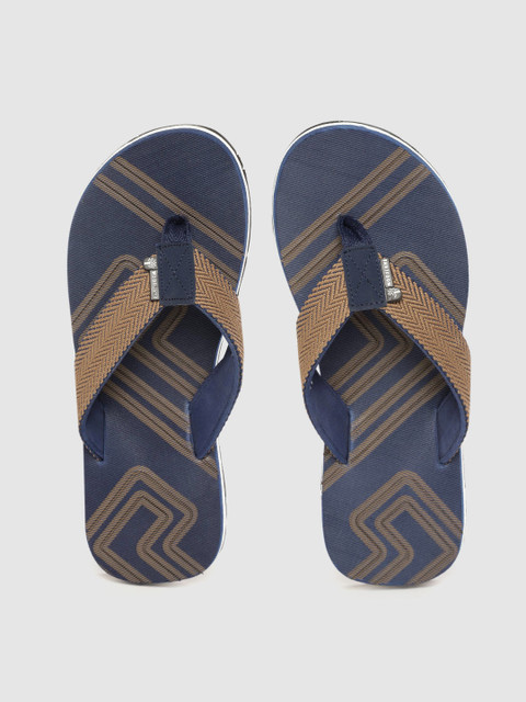 

Woodland Men Khaki & Navy Blue Thong Flip-Flops