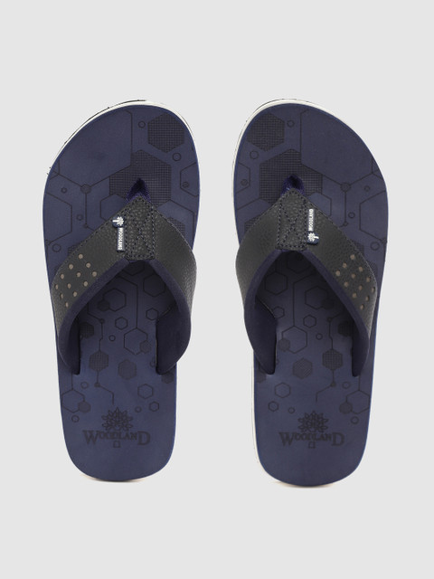 

Woodland Men Black & Navy Blue Thong Flip-Flops
