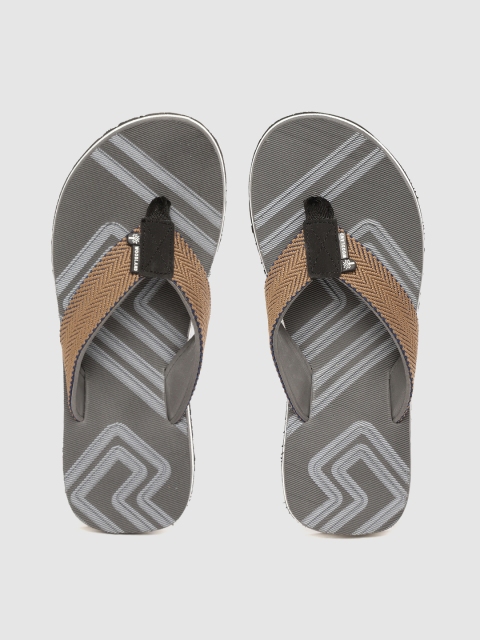 

Woodland Men Brown & Grey Printed Thong Flip-Flops