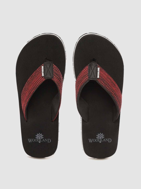 

Woodland Men Red & Black Self-Design Thong Flip-Flops