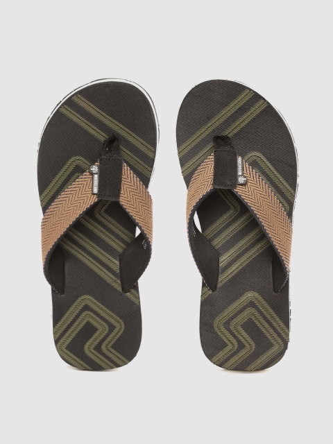 

Woodland Men Khaki & Black Thong Flip-Flops
