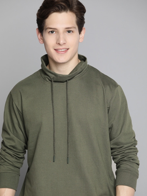 

Mast & Harbour Men Olive Solid Green Sweatshirt