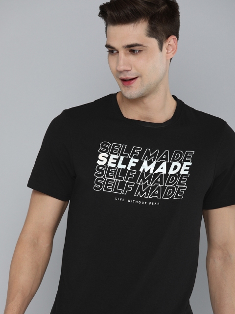 

Mast & Harbour Men Black Typography Printed T-shirt