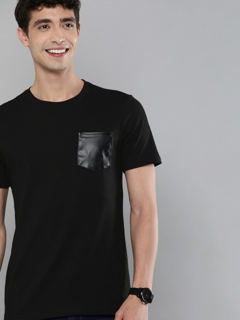 

Mast & Harbour Men Black T-shirt with Pocket