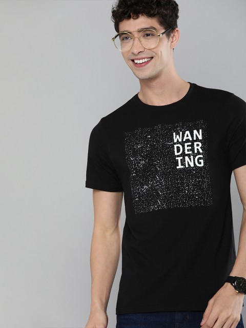 

Mast & Harbour Men Black Typography Printed T-shirt