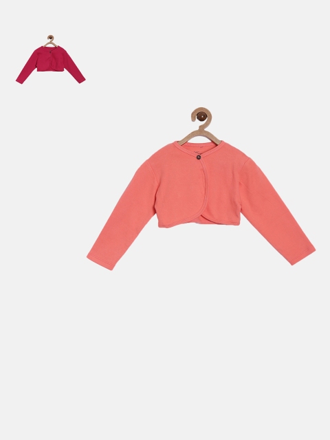 

Kryptic Girls Pack of 2 Peach & Maroon Button Shrug