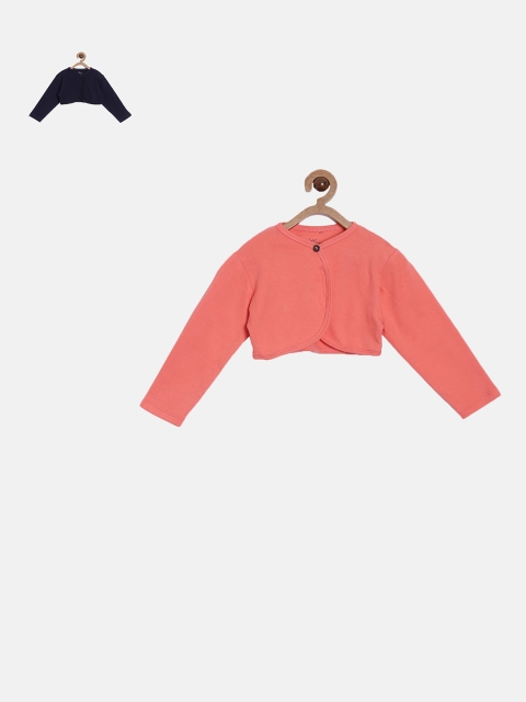 

Kryptic Girls Pack Of 2 Navy Blue & Orange Solid Shrugs