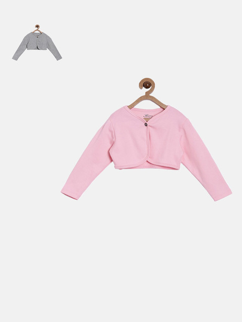 

Kryptic Girls Pack Of 2 Solid Cropped Shrugs, Pink