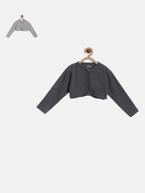 

Kryptic Girls Pack of 2 Grey Solid Shrugs, Charcoal