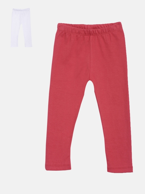 

Kryptic Infant Girls Pack of 2 White & Pink Solid Leggings