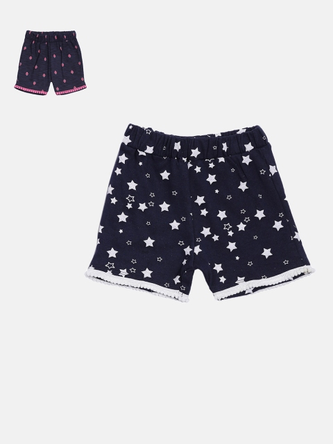 

Kryptic Girls Pack Of 2 Navy Blue Printed Shorts