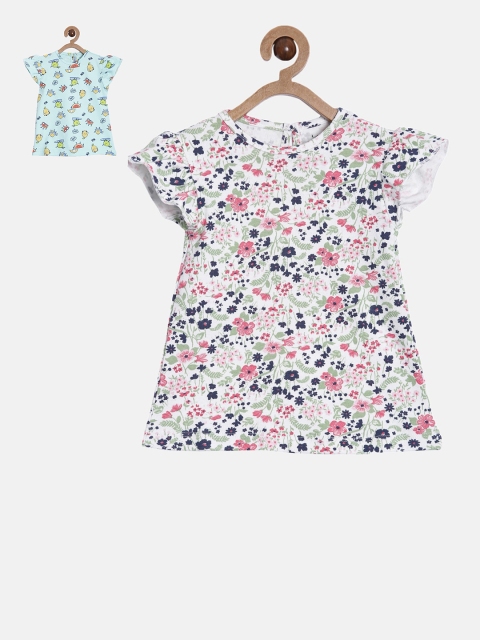 

Kryptic Girls Pack Of 2 Printed Round Neck T-shirts, Multi