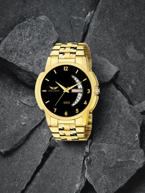 

LOIS CARON Men Black Dial & Gold-Plated Analogue Watch MLC-8464