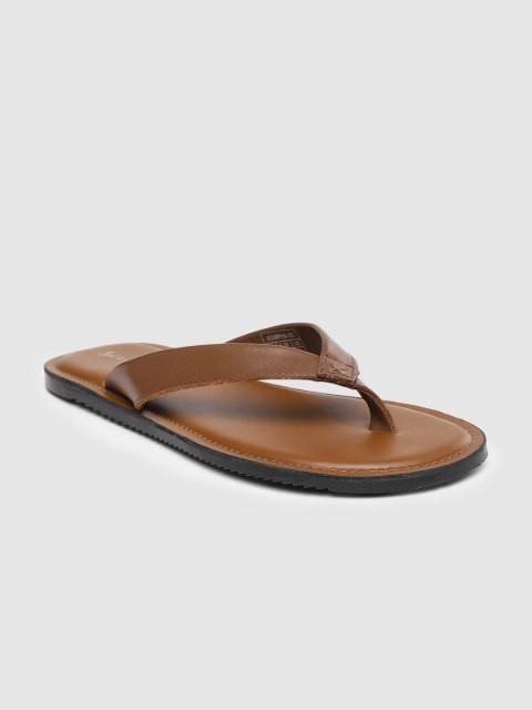 

Mast & Harbour Men Tan Leather Comfort Sandals