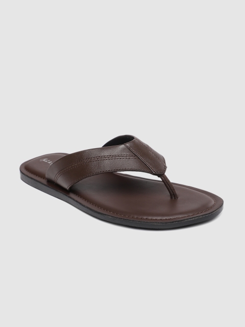 

Mast & Harbour Men Dark Brown Leather Comfort Sandals