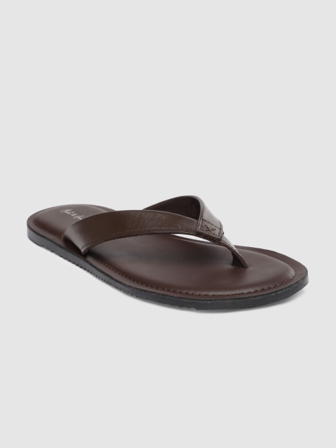 

Mast & Harbour Men Dark Brown Leather Comfort Sandals