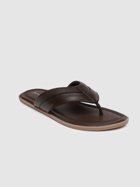 

Mast & Harbour Men Brown Leather Comfort Sandals