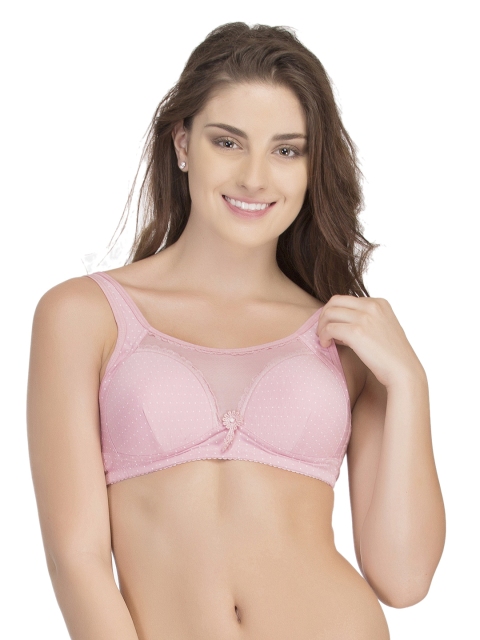 

Clovia Pink Polka-Dot Print Full-Coverage Bra BR0569P22