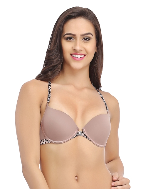 

Clovia Brown Front-Open Push-Up Bra BR0602P06