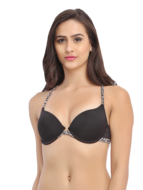 

Clovia Black Front-Open Push-Up Bra BR0602P13