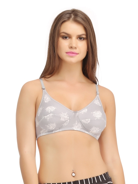 

Clovia Grey Printed Medium-Coverage Bra BR0654P01
