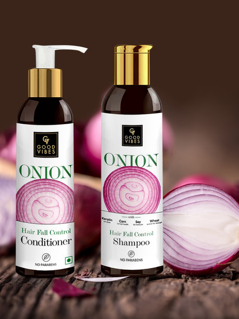 

Good Vibes Onion Shampoo & Conditioner 200ml Each, White