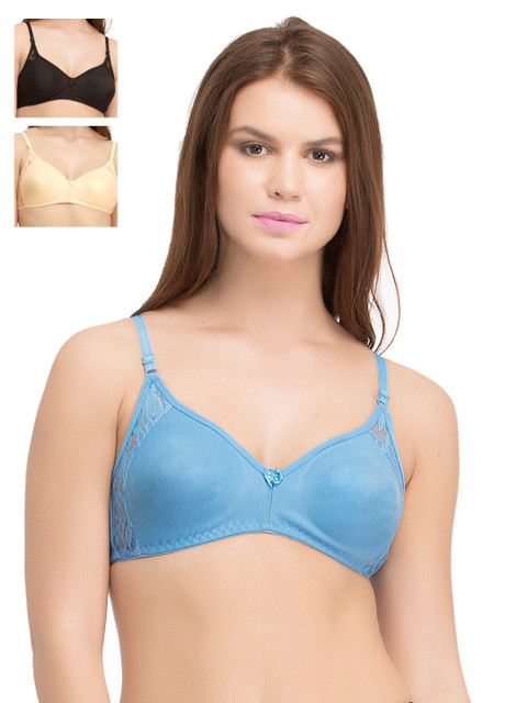 

Clovia Pack of 3 Medium-Coverage Bras BRC238C3040B, Beige
