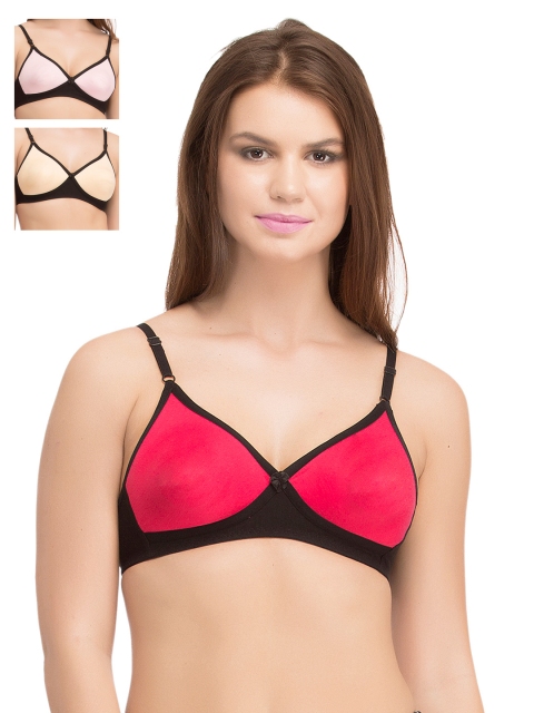 

Clovia Pack of 3 Medium-Coverage T-shirt Bras BRC240C3040B, Black