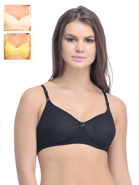 

Clovia Pack of 3 Medium-Coverage T-shirt Bras BRC243C3040B, Beige