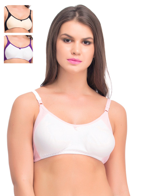 

Clovia Pack of 3 Full-Coverage Bras BRC380C3040B, White