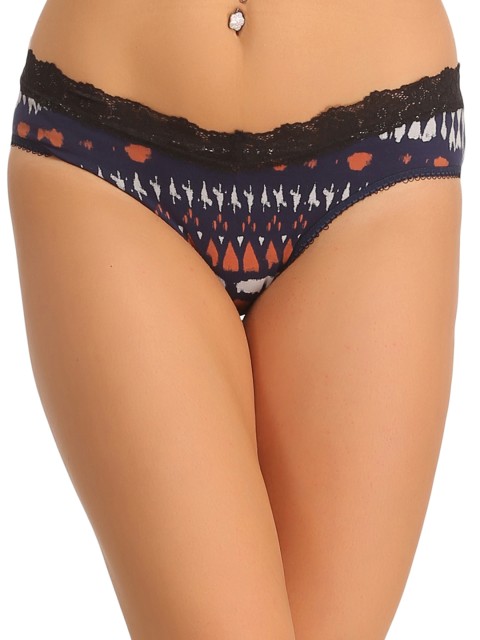 

Clovia Women Navy Printed Briefs PN0684P08, Navy blue