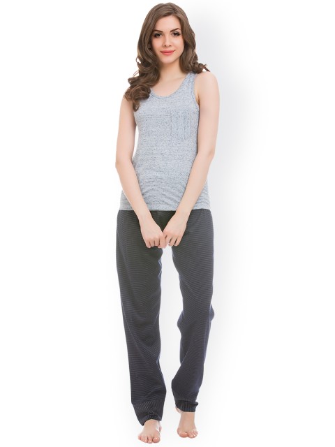 

Clovia Blue & Grey Night Suit LS0029P08