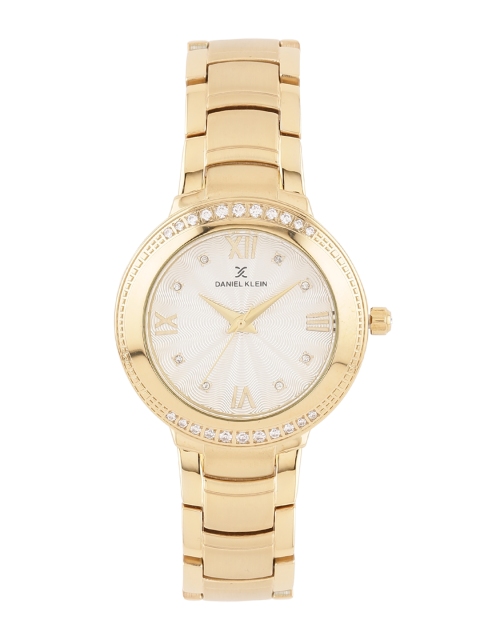 

Daniel Klein Premium Women Silver-Toned Stone-Studded Dial Watch DK10974-1