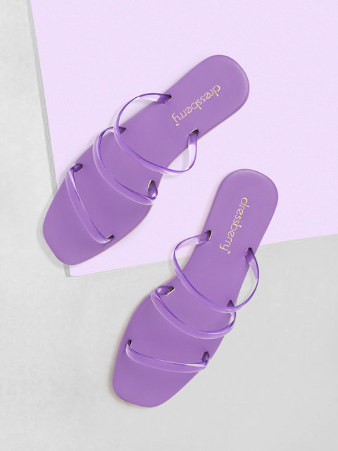 

DressBerry Women Purple Strappy Open Toe Flats