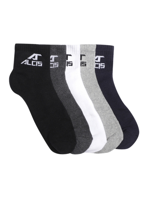 

Alcis Men Set of 5 Solid Ankle-Length Socks, Multi
