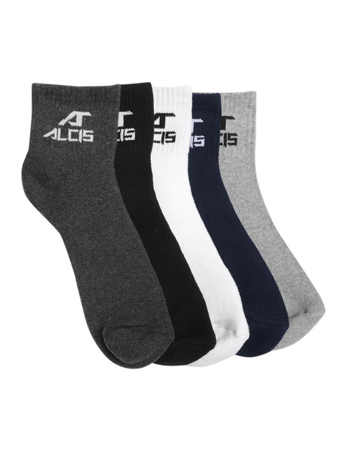 

Alcis Men Set of 5 Solid Ankle-Length Socks, Multi