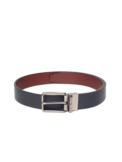 

Tommy Hilfiger Men Navy Blue & Burgundy Leather Reversible Formal Belt