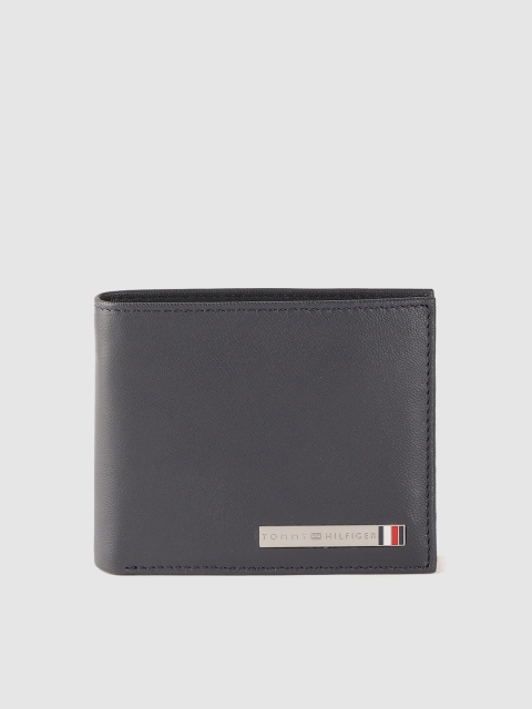 

Tommy Hilfiger Men Navy Blue Solid Leather Two Fold Wallet