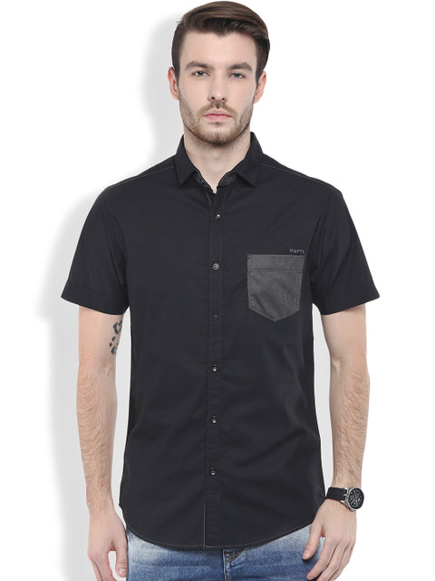 

Mufti Black Slim Fit Casual Shirt