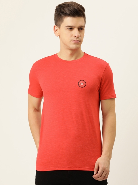 

Peter England Casuals Men Red Slim Fit T-shirt