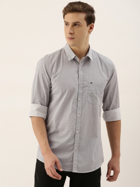 

Peter England Casuals Men Grey Slim Fit Printed Casual Shirt