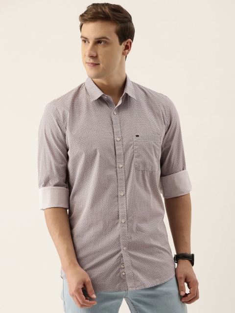 

Peter England Casuals Men White & Red Slim Fit Printed Pure Cotton Casual Shirt