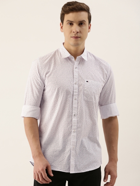 

Peter England Casuals Men White Slim Fit Printed Casual Shirt